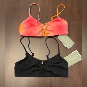 H&M Ombre Pink Orange Bikini Top & Black Bikini Top